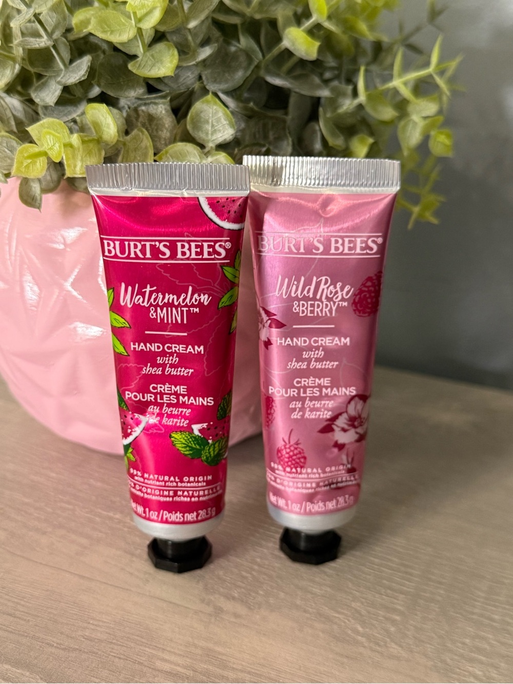 Burt's Bees Pink Watermelon & Mint + Wild Rose & Berry Hand Cream Duo